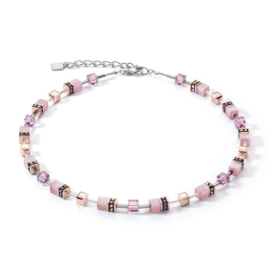 Pink and Rose Geocube Necklace