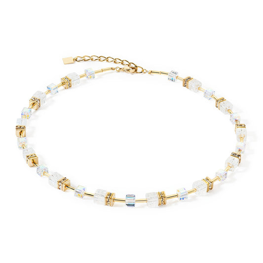 Geocube Iconic Nature necklace gold white