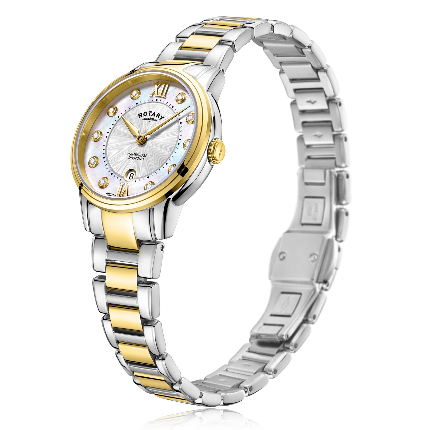 Two Tone Mother of Pearl Diamond Cambridge Watch