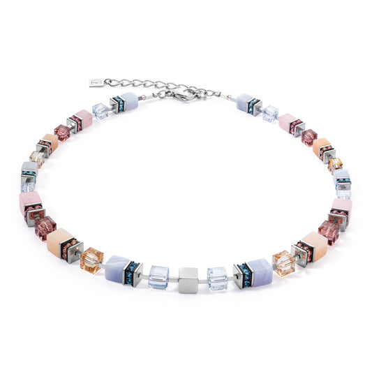 Geocube Precious Statement necklace silver-pastel
