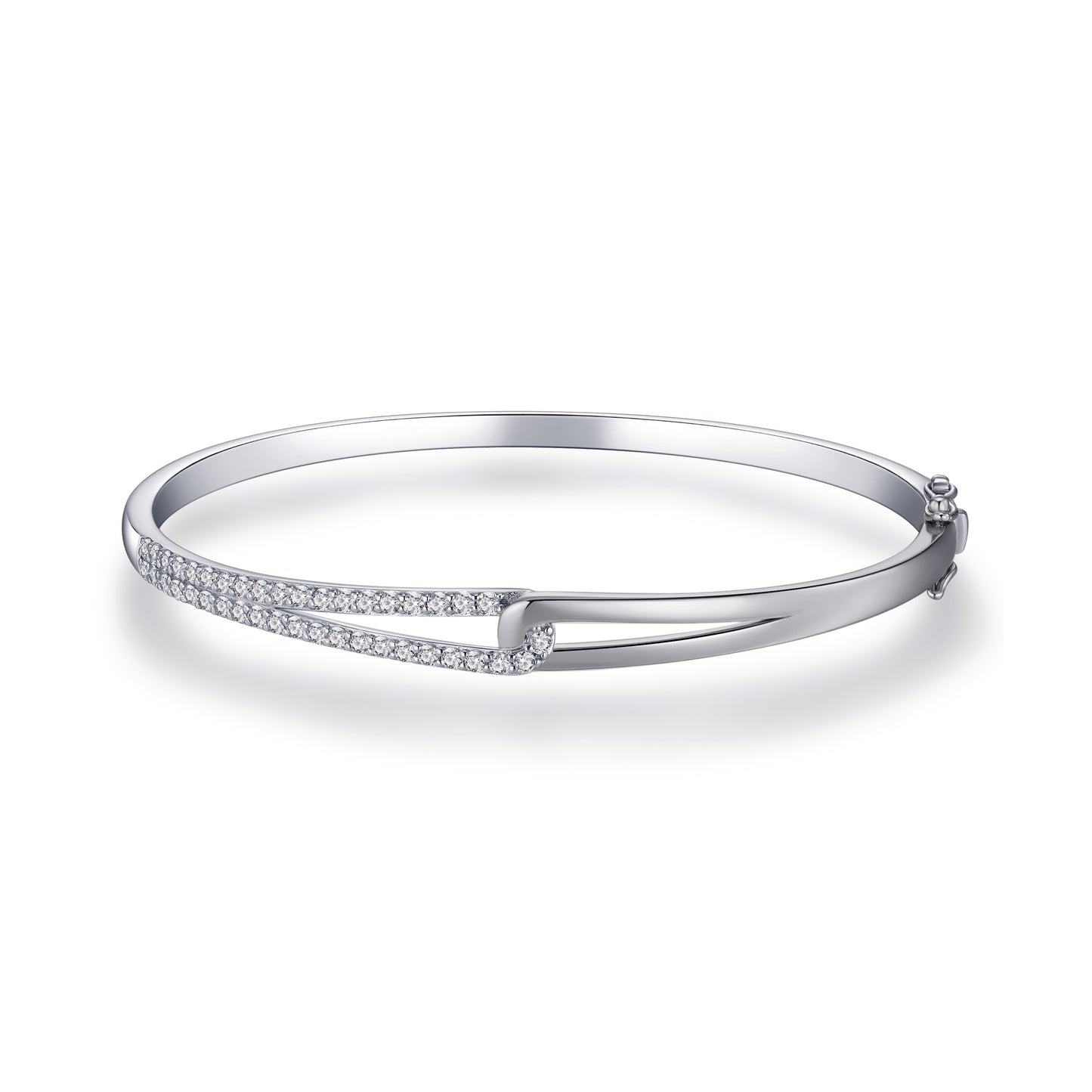 Silver Entwined Sparkly Bangle