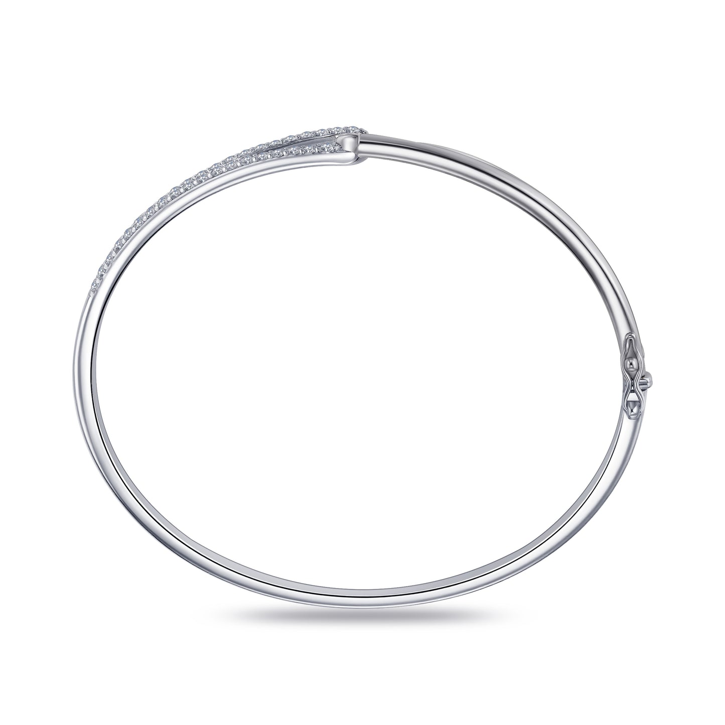 Silver Entwined Sparkly Bangle