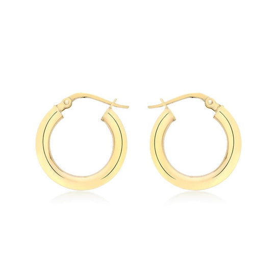 9ct Yellow Gold 18mm Polished Hoop Creole Earrings