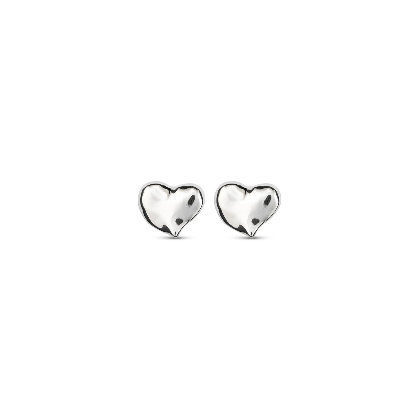 Silver Plated Stud earrings with heart shape
