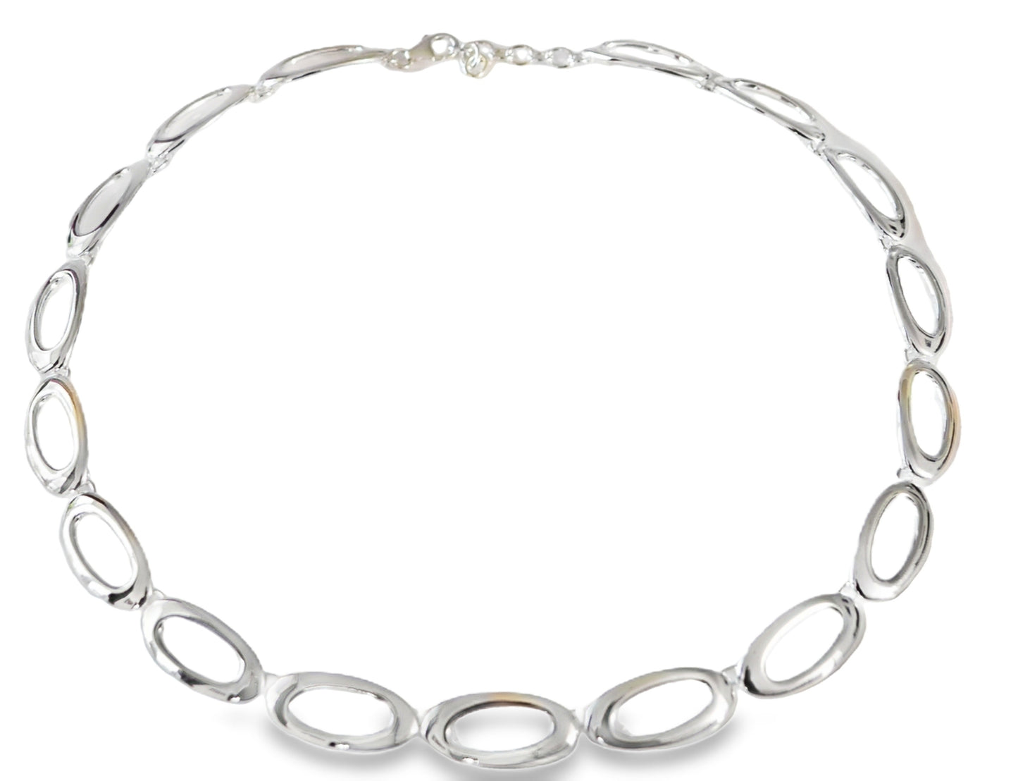 Sterling Silver Open Oval Link Chain Necklace