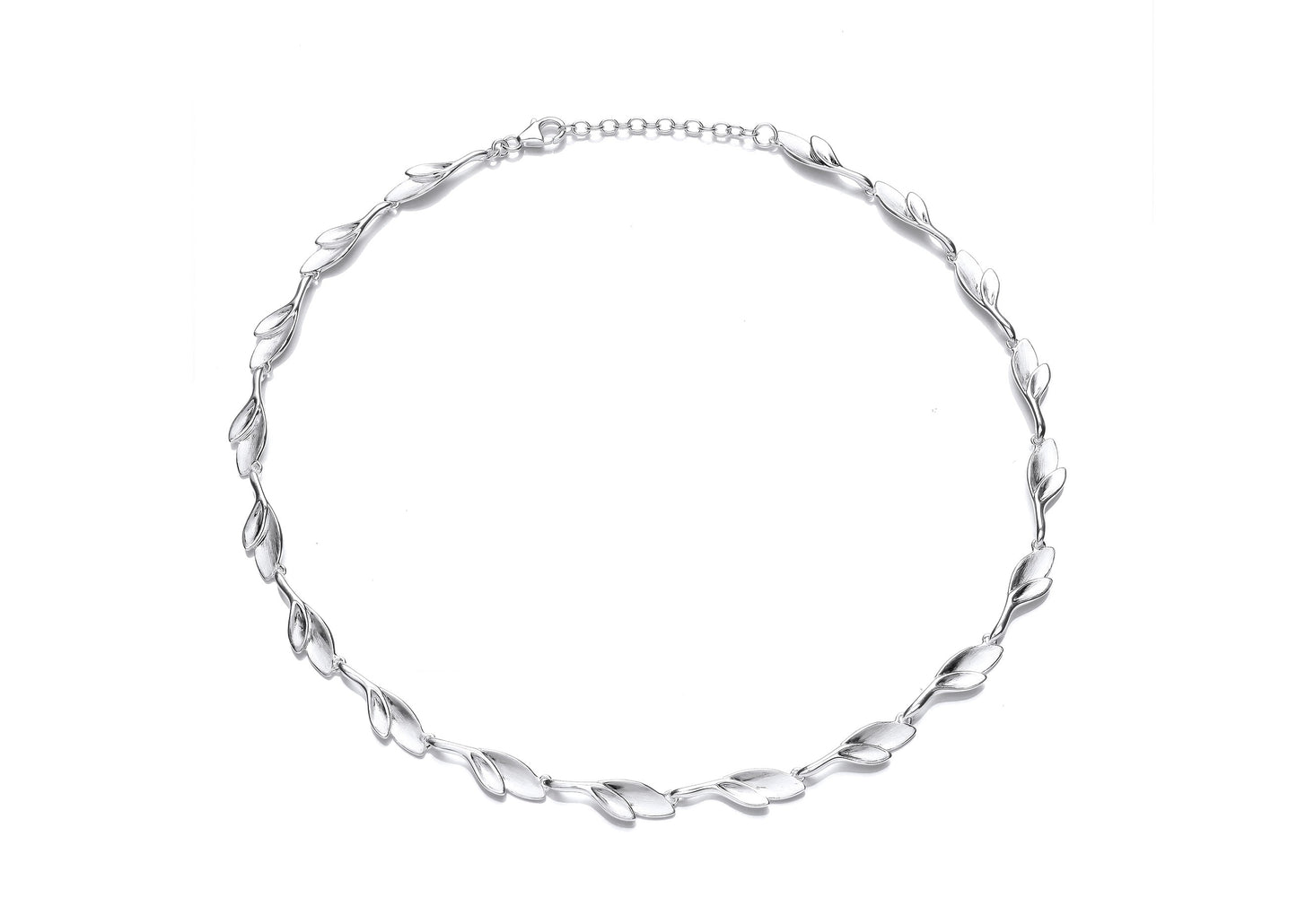 Delicate Sterling Silver Leaf Design Chain Necklace