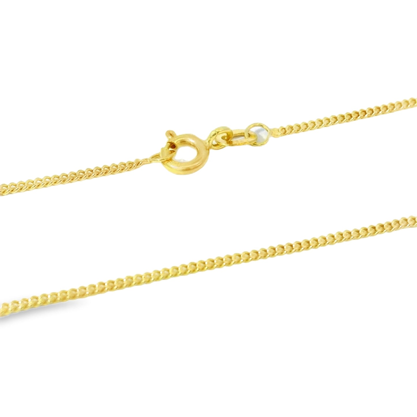 18" 9ct Yellow Gold 1.3mm Curb Chain