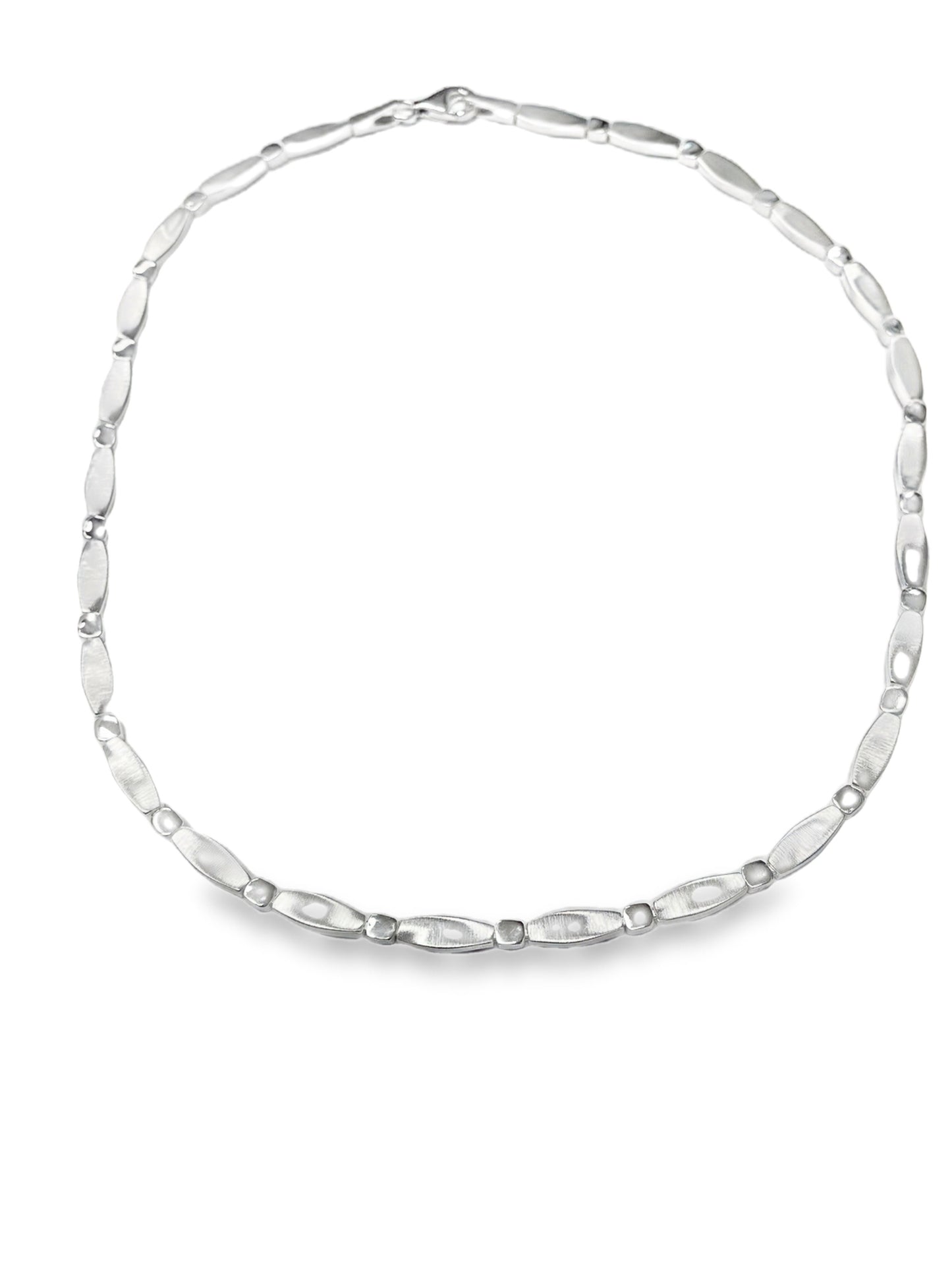 Contemporary Sterling Silver Link Chain Necklace