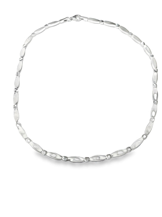 Contemporary Sterling Silver Link Chain Necklace