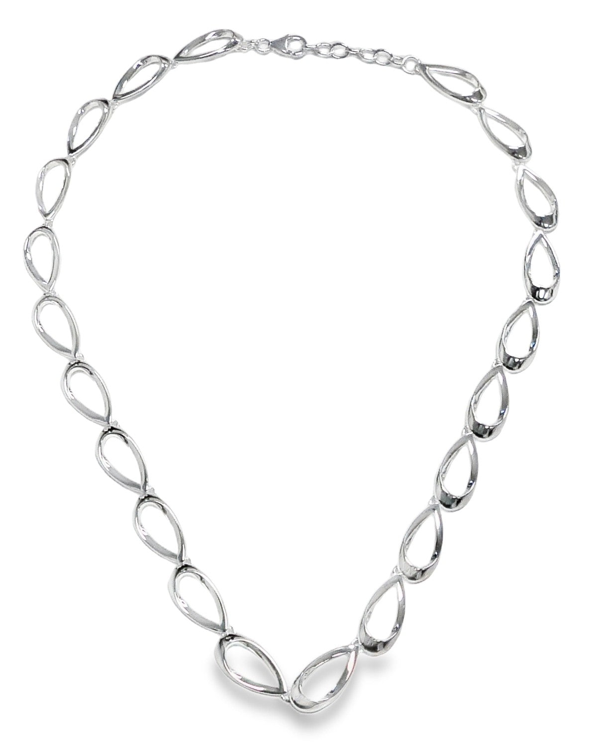 Sterling Silver Teardrop Link Chain Necklace