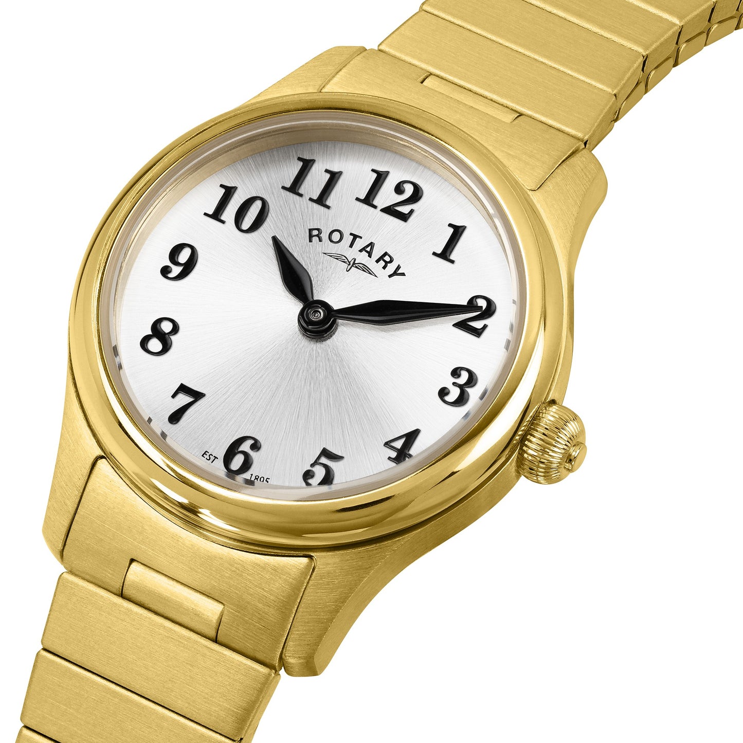 Gold Plated Elasticated Numbered Watch
