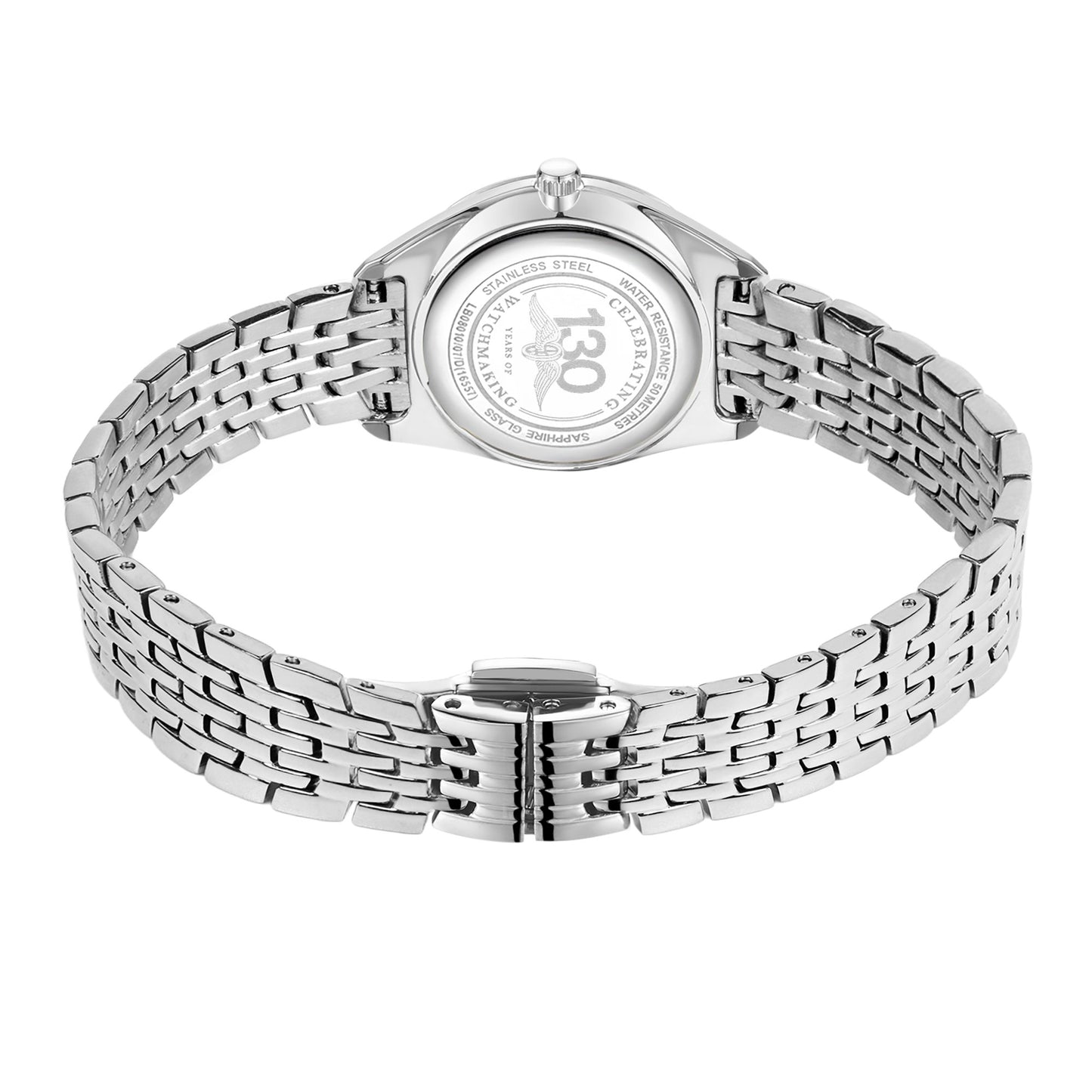 Stainless Steel Numbered, Mother of Pearl and Diamond Dial Bracelet Watch