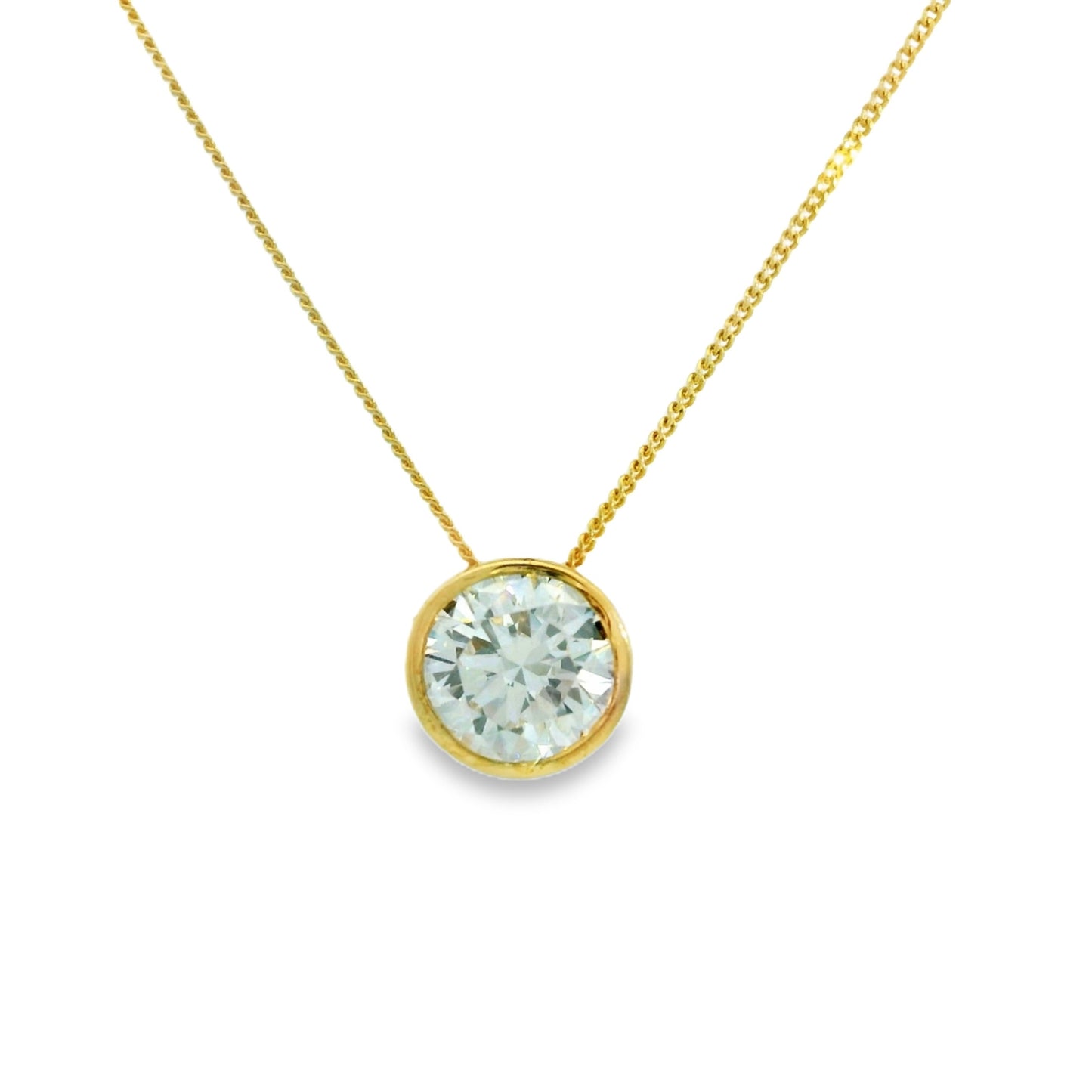 9ct Yellow Gold Lab Grown Diamond Slider Pendant with Chain