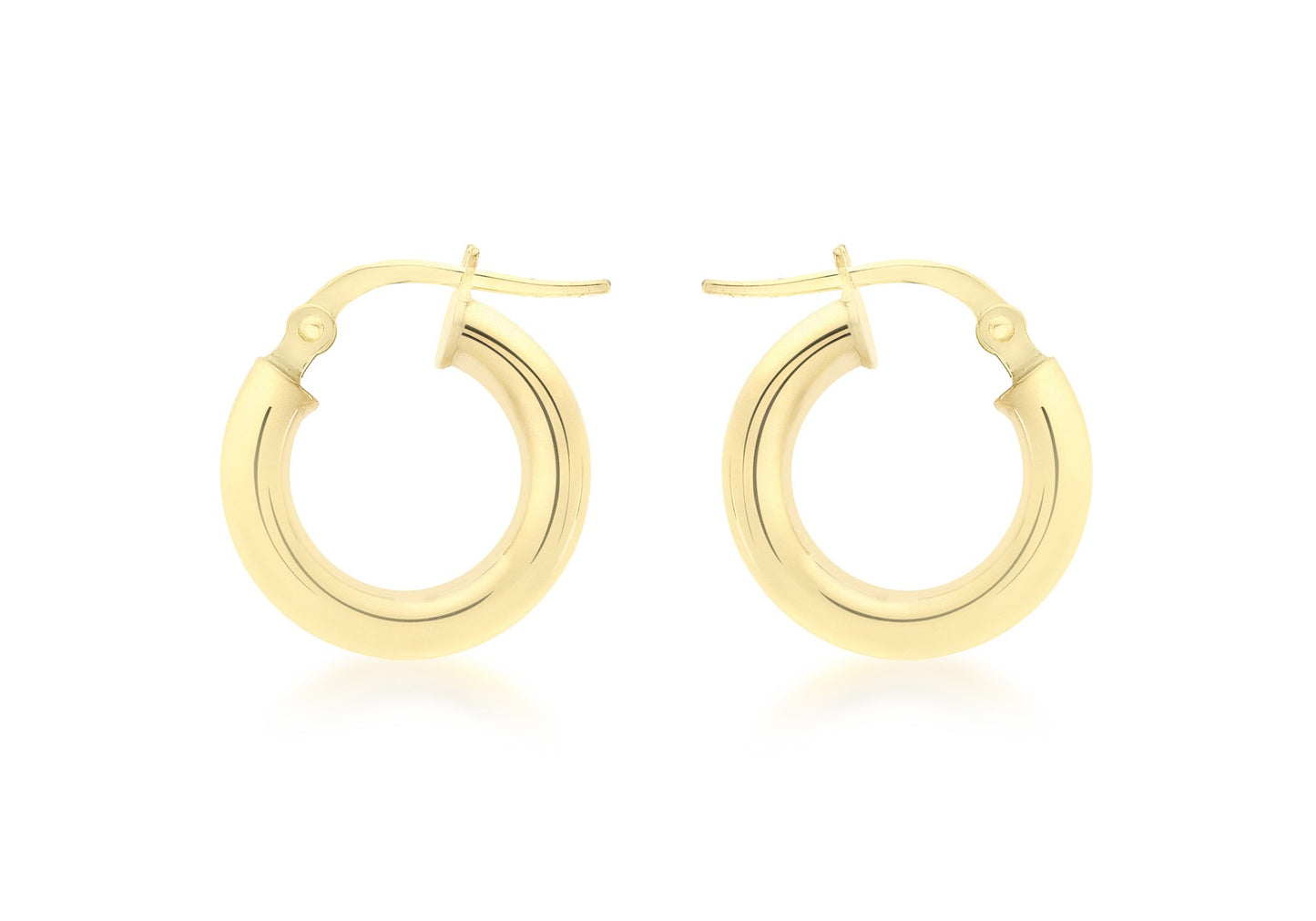 9ct Yellow Gold  Round 15mm Polished Hoop Creole Earrings