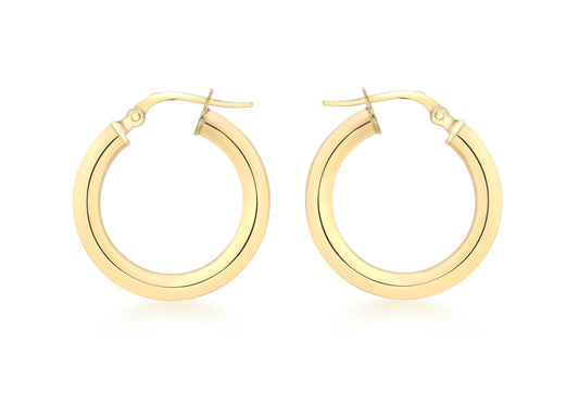 9ct Yellow Gold 20mm Polished Hoop Creole Earrings