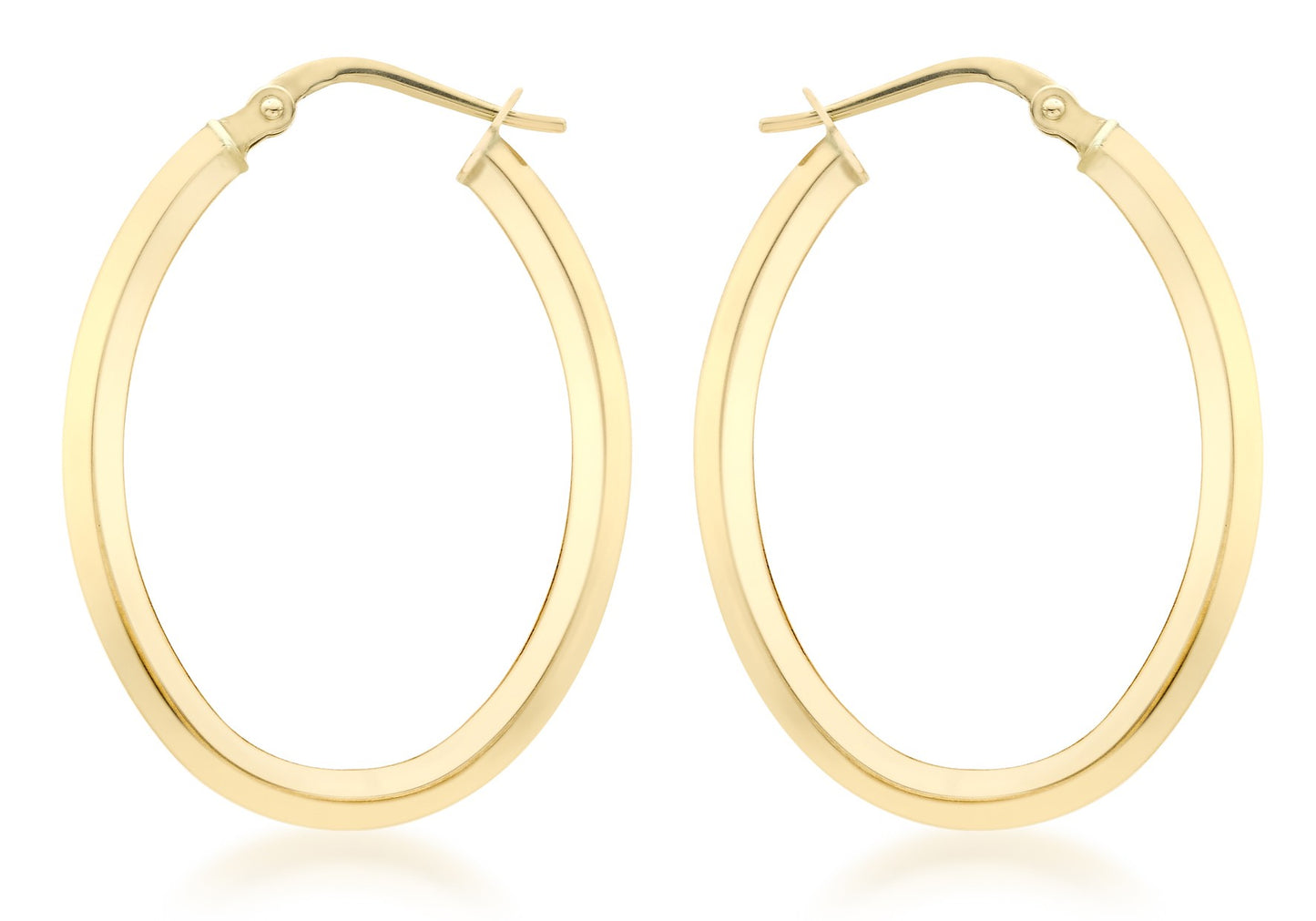 9ct Yellow Gold 23mm x 30mm Oval Creole Earrings