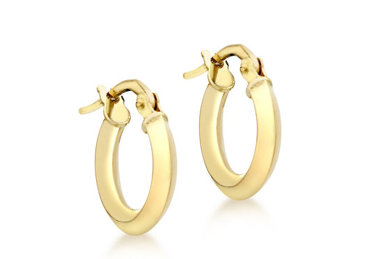 9ct Yellow Gold 13mm Polished Hoop Creole Earrings