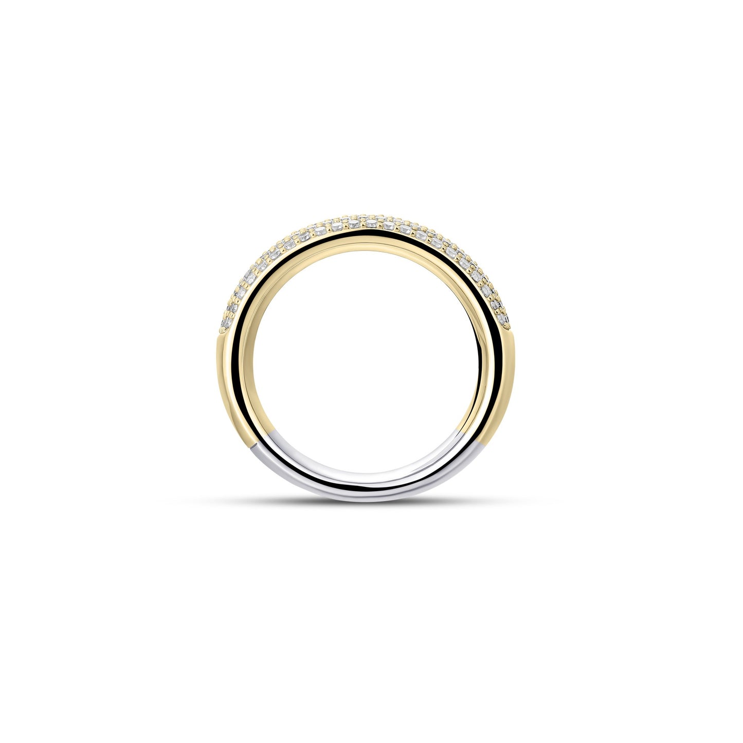 Two Colour Pave Sparkly Ring