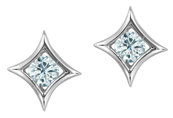 9ct White Gold Lab Grown Diamond Star Stud Earrings