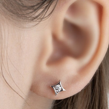 9ct White Gold Lab Grown Diamond Star Stud Earrings