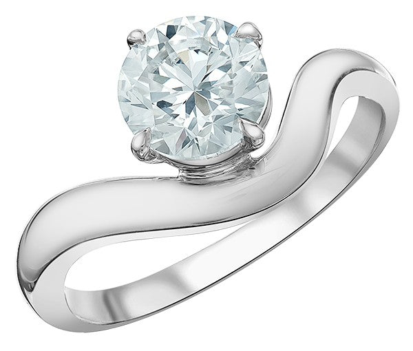 9ct White Gold Classic Round Brilliant Cut Lab Grown Diamond Solitaire Ring