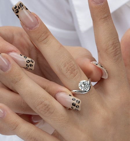 9ct White Gold Classic Round Brilliant Cut Lab Grown Diamond Solitaire Ring