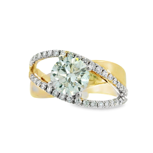 9ct Yellow and White Gold Lab Grown Diamond Band Ring