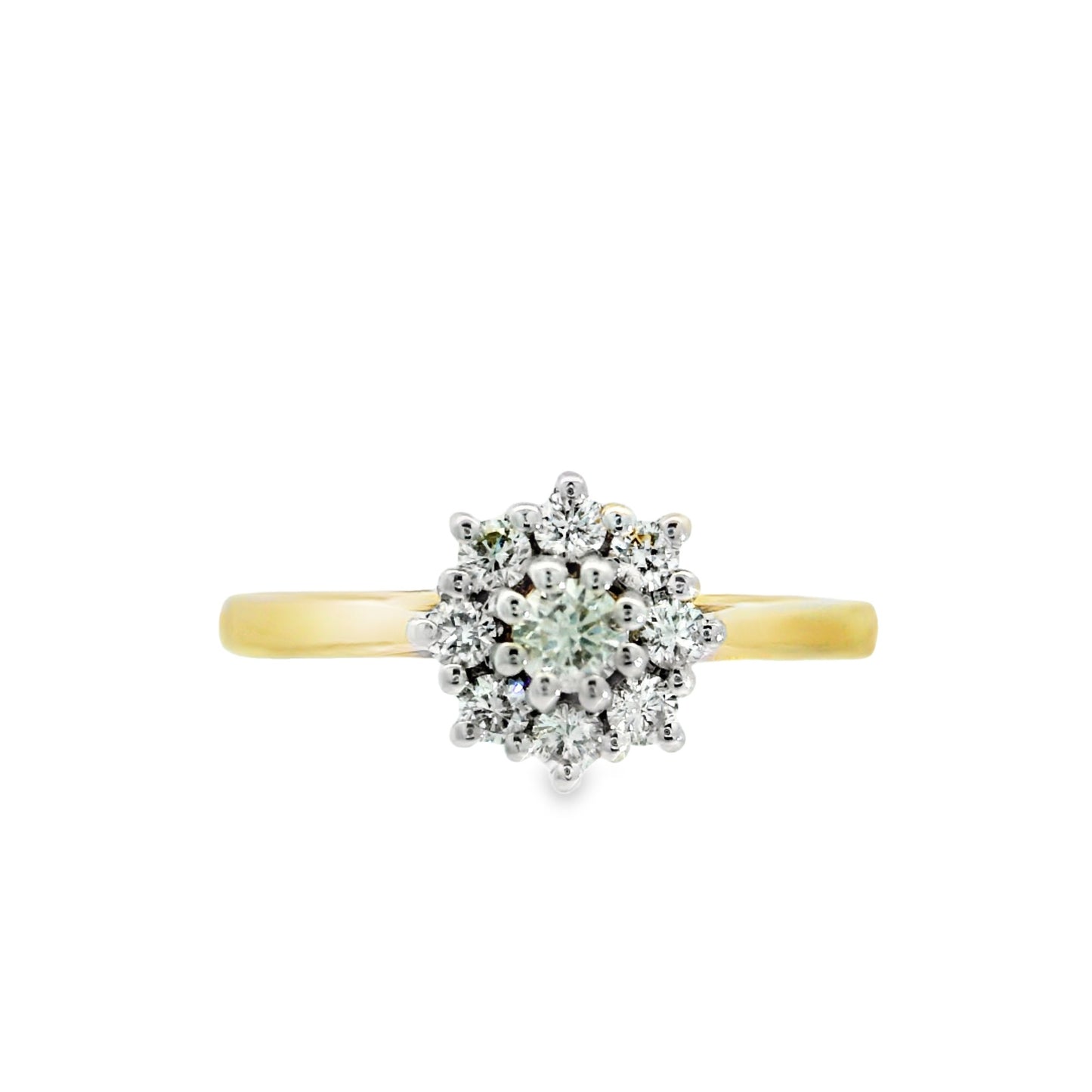 9ct Yellow Gold Cluster Diamond Ring