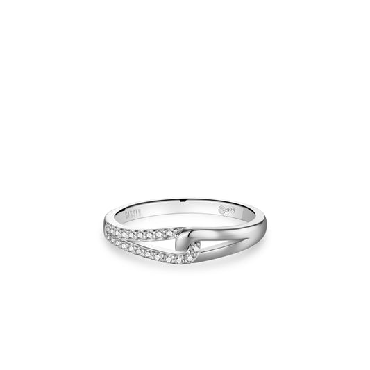 Silver Entwined Sparkly Ring