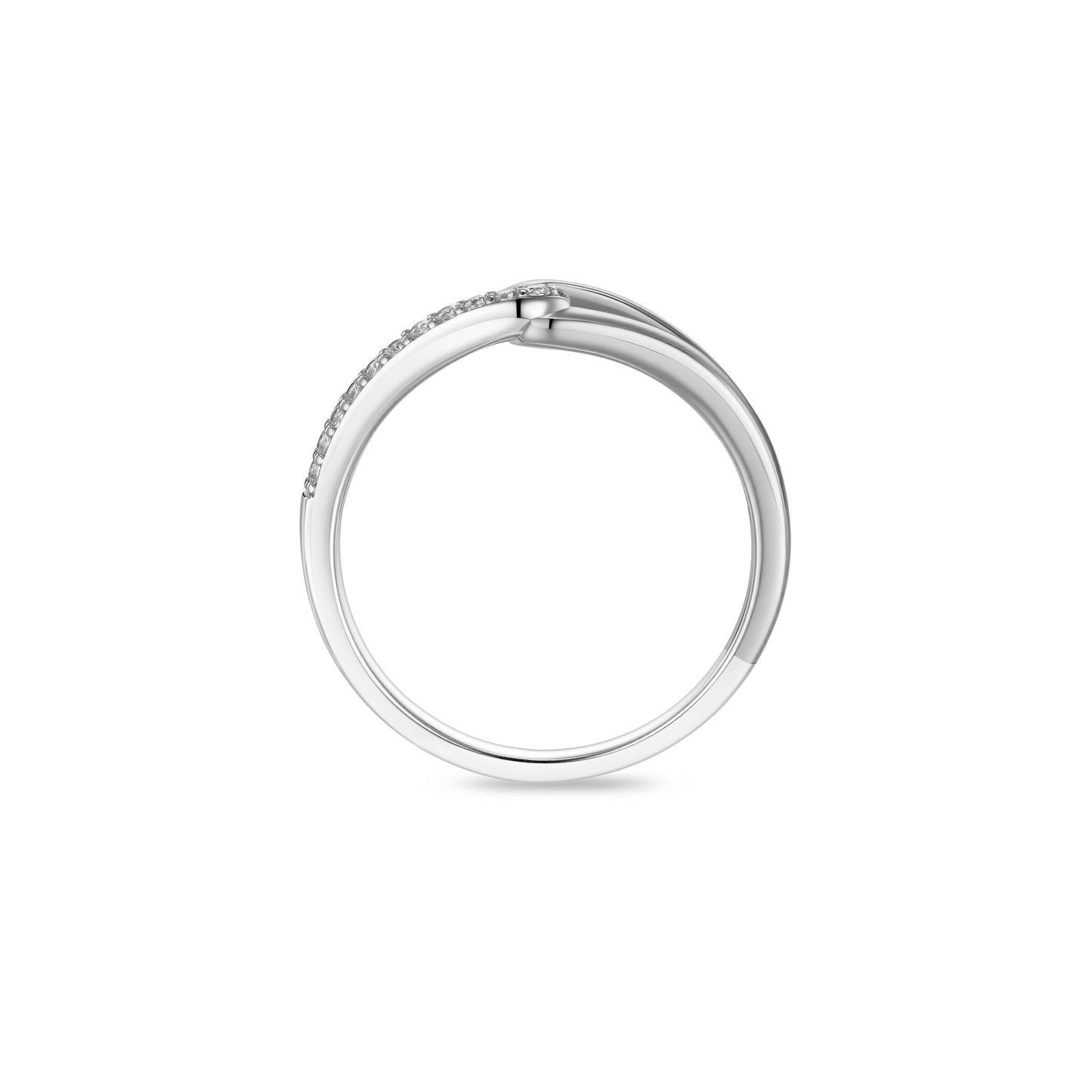 Silver Entwined Sparkly Ring