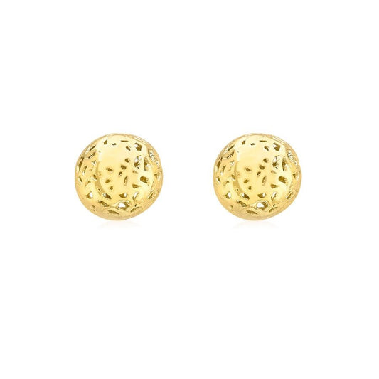 9ct Yellow Gold 7mm Cut out Dome Stud Earrings