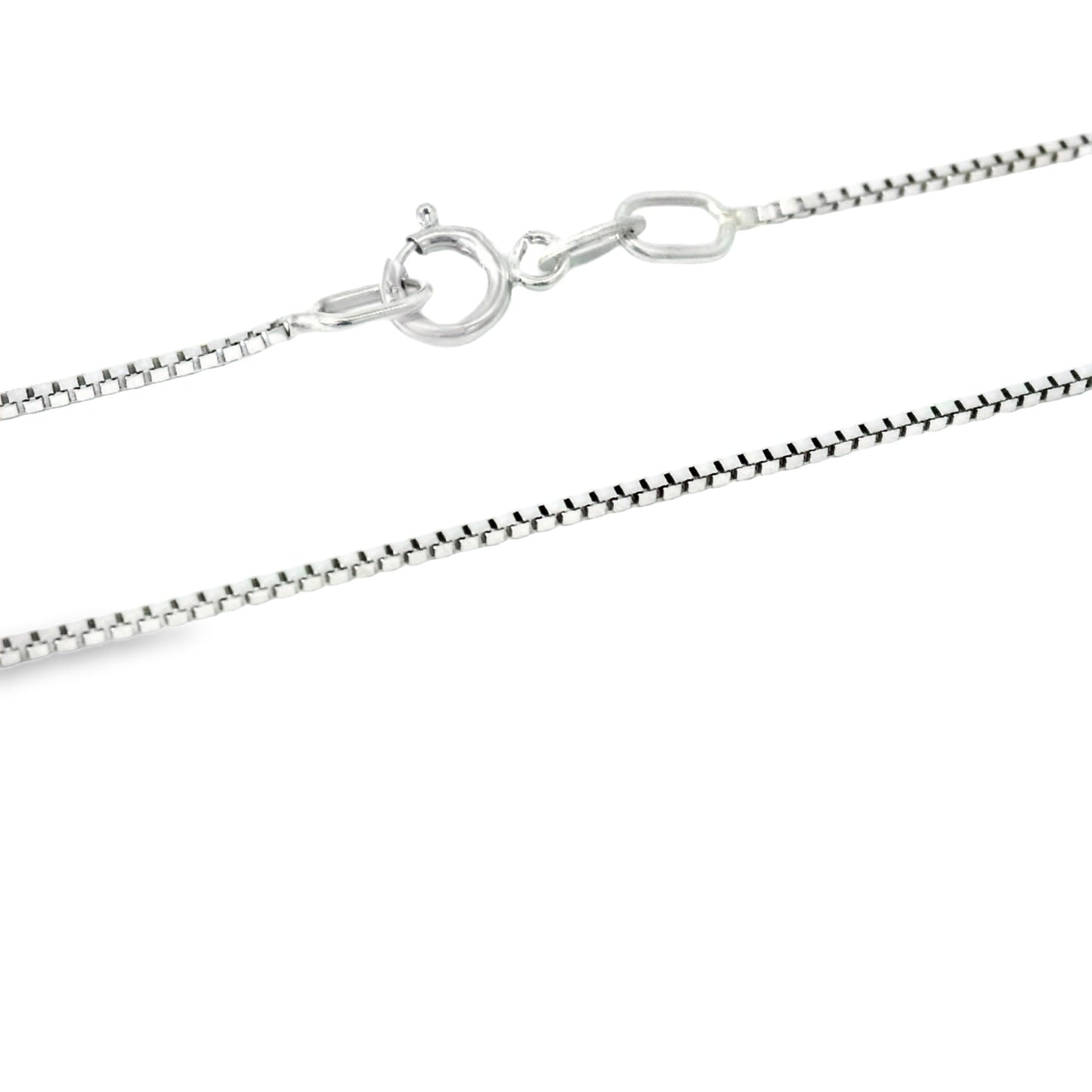 18" 9ct White Gold 0.5mm Box Chain