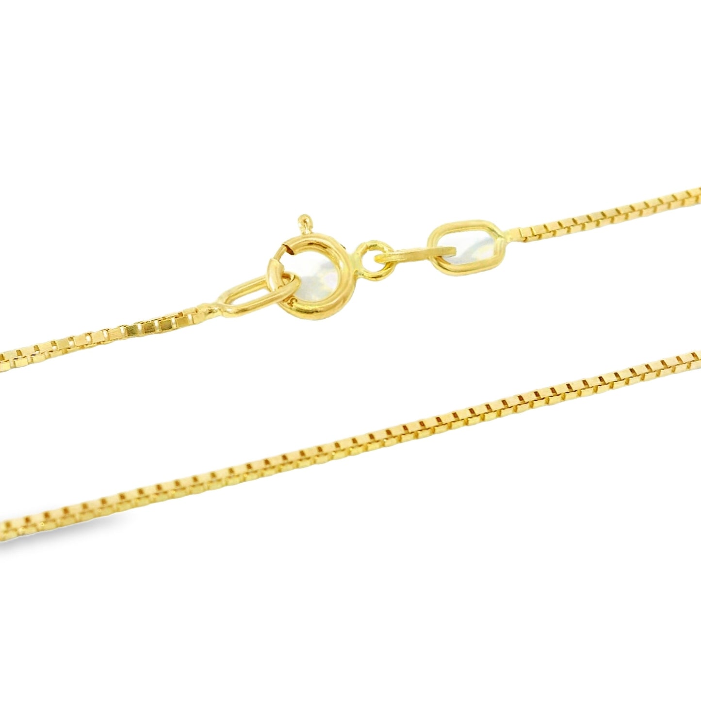 18" 9ct Yellow Gold 0.5mm Box Chain