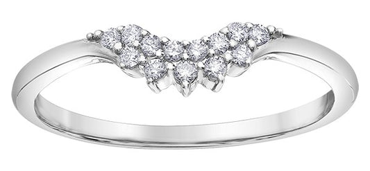9ct White Gold Diamond Shaped Wedding Ring