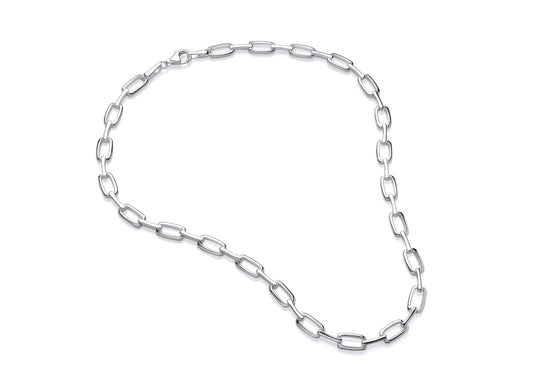 Elegant Silver Paper Link Chain Necklace