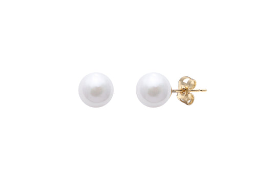 9ct Yellow Gold 5.5-6mm Akoya Stud Earrings