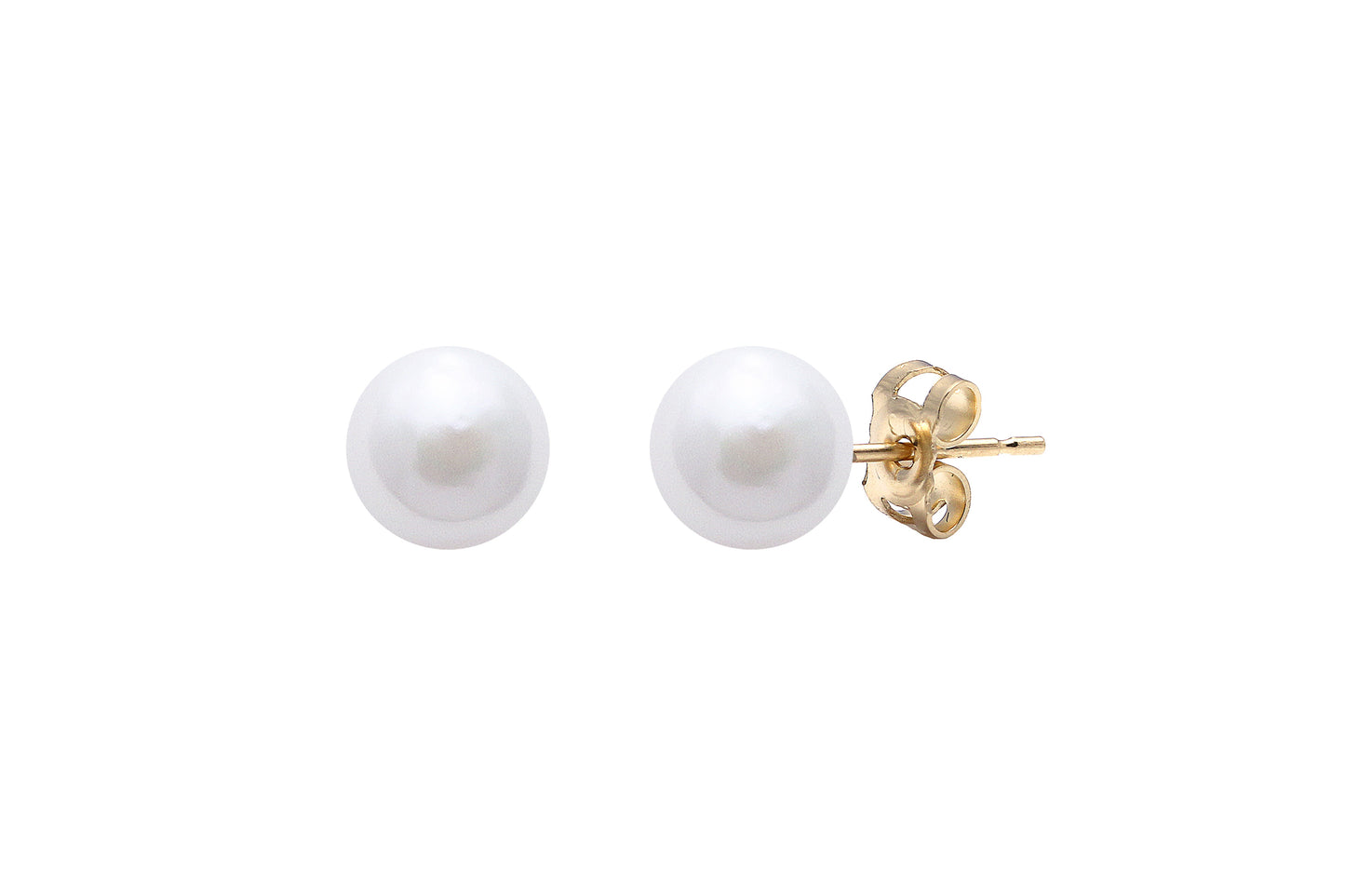 9ct Yellow Gold 6.5-7mm Akoya Stud Earrings