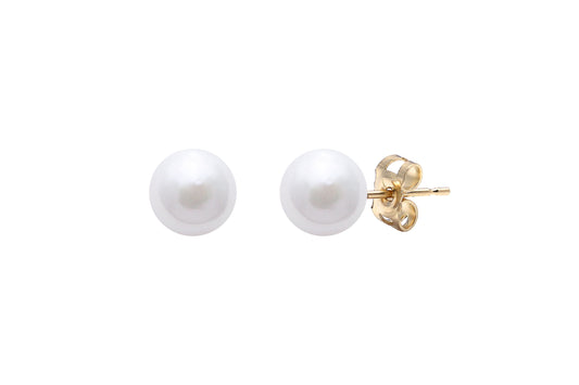 9ct Yellow Gold 6.5-7mm Akoya Stud Earrings