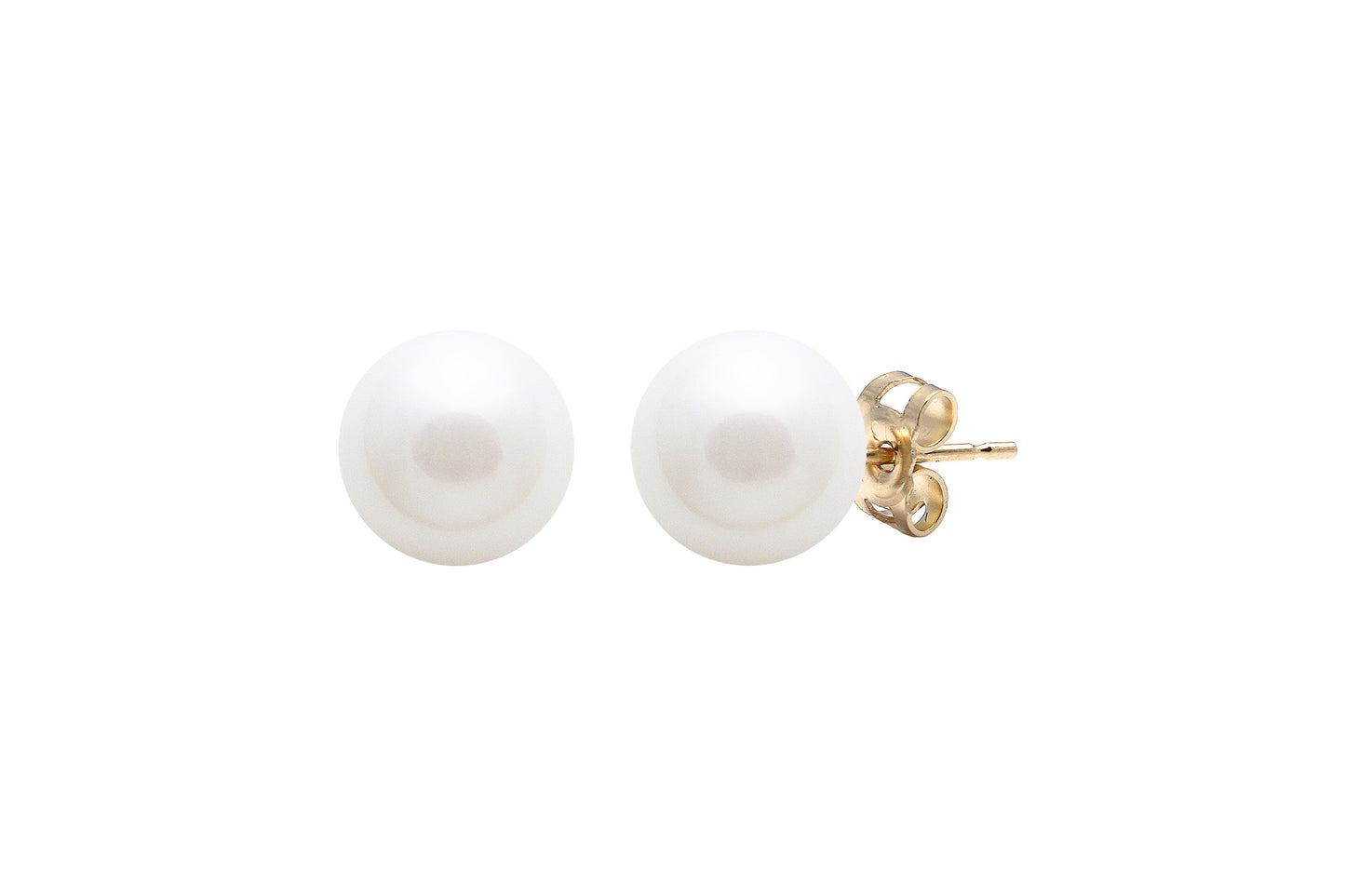 9ct Yellow Gold 7.5-8mm Fresh Water Pearl Stud Earrings