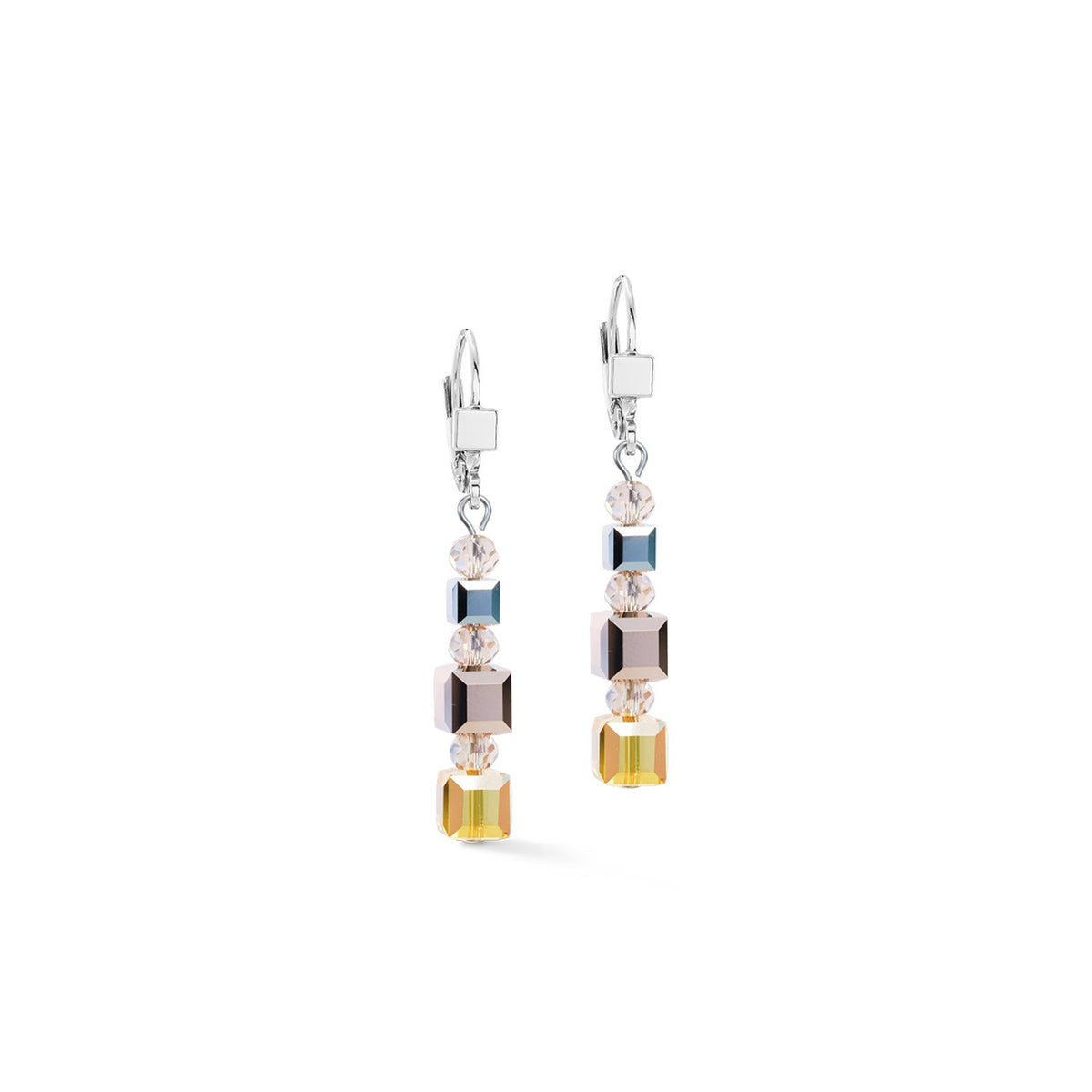 GeoCUBE Precious Nature Drop Earrings Tricolor Sand