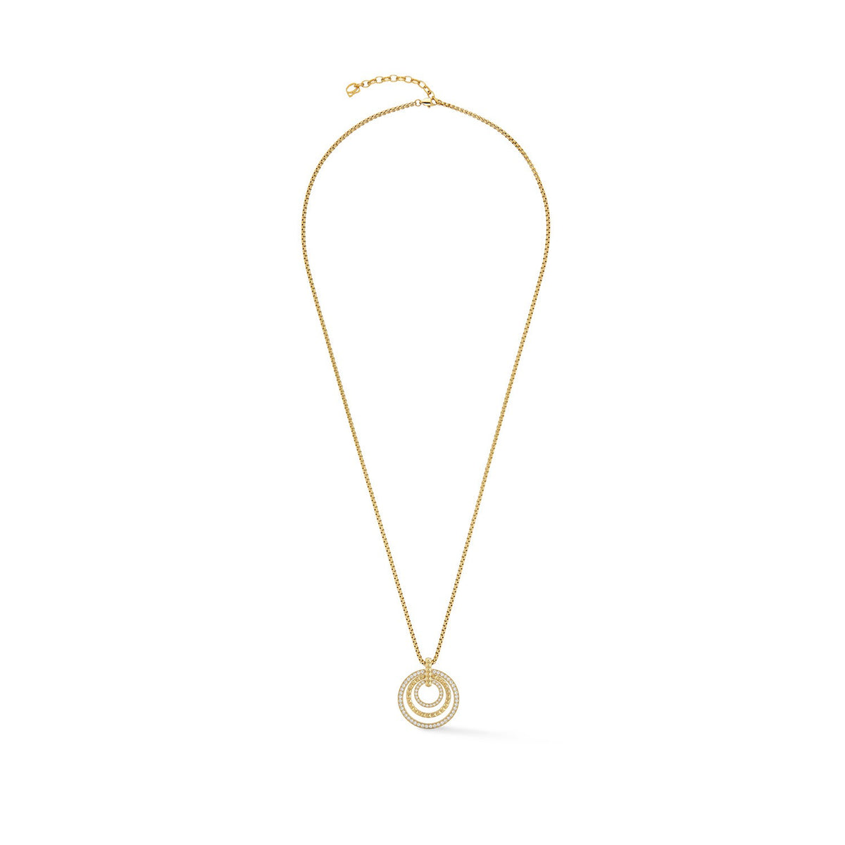 Necklace Circle Trio Crystal Gold Colour