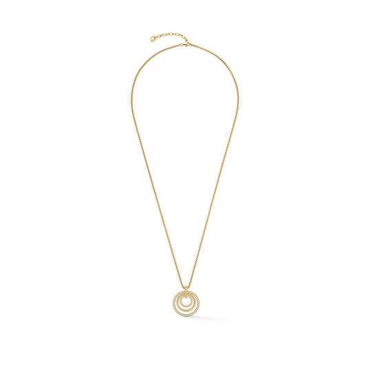 Necklace Circle Trio Crystal Gold Colour