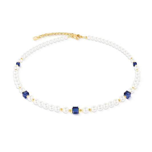 Cocktail Pearls Necklace Sapphire Blue