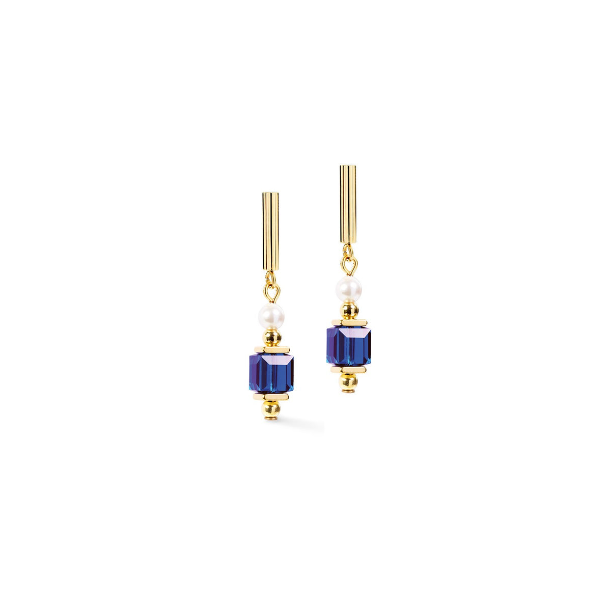 Cocktail Pearls Drop Earrings Sapphire Bue
