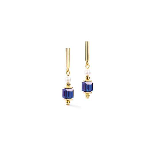 Cocktail Pearls Drop Earrings Sapphire Bue