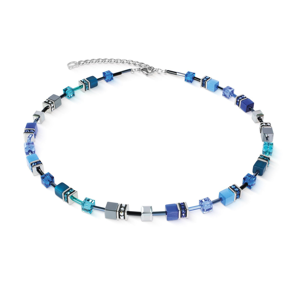 GeoCUBE Iconic Necklace Azure Spirit Silver Colour
