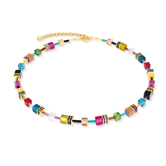 GeoCUBE Iconic Necklace Multicolor Joy Gold Colour