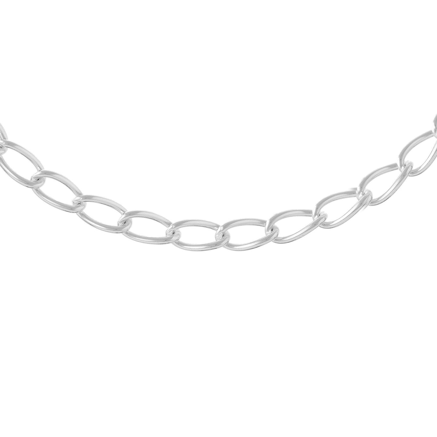 Silver Open Curb Chain Bracelet