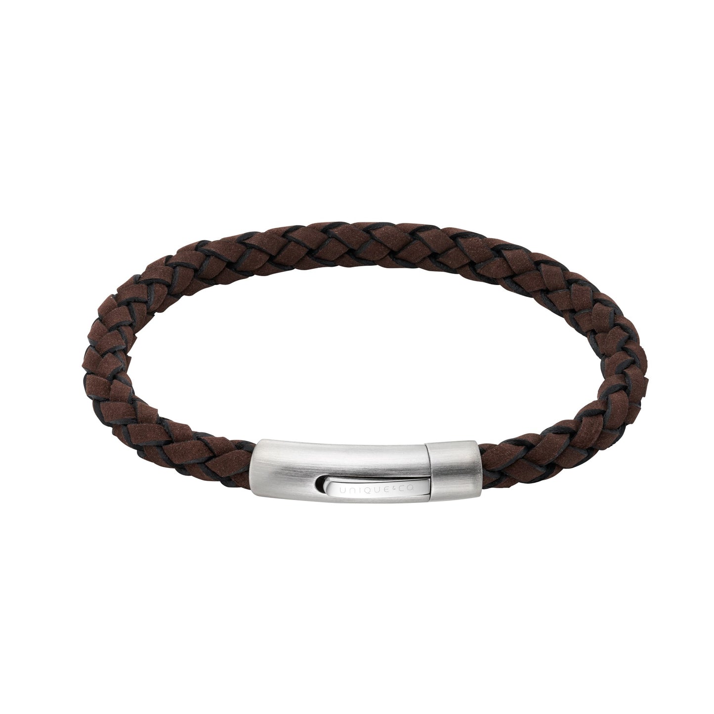 Dark Brown Plaited Soft Leather Bracelet