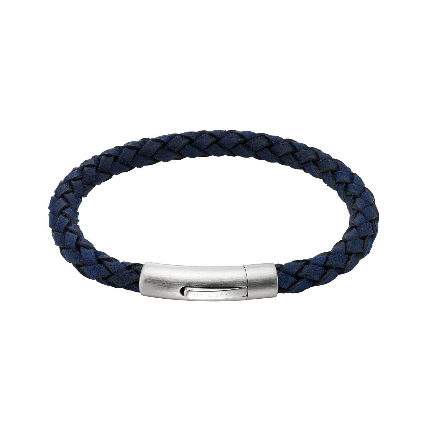 Royal Blue Plaited Soft Leather Bracelet